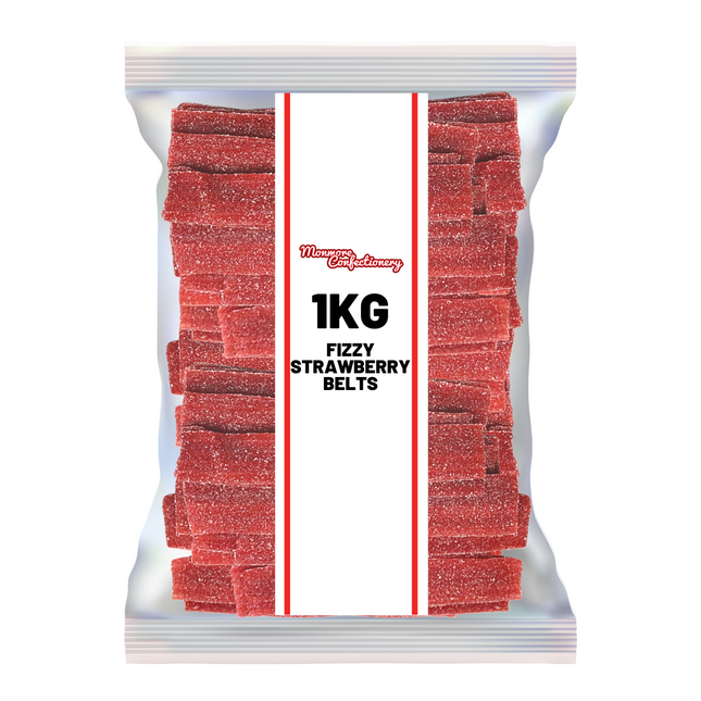 Fizzy Strawberry Belts 1kg