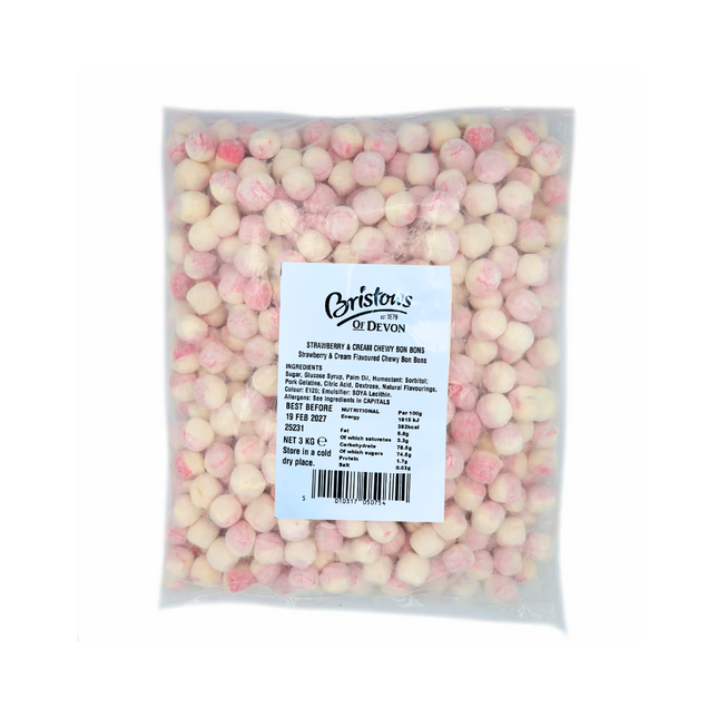 Bristows Chewy Strawberry & Cream Bon Bons 3Kg