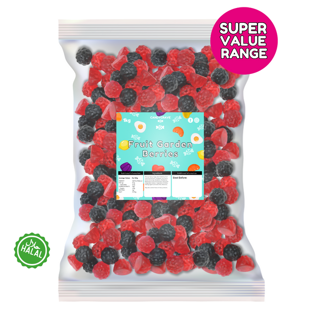 Candycrave Super Value Large Red and Black Berries 1kg
