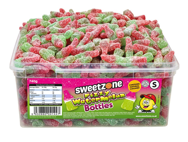 Sweetzone 2p Fizzy Watermelon Bottles Tub 805g