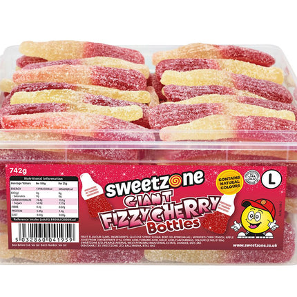 Sweetzone Giant Fizzy Cherry Bottles 742g
