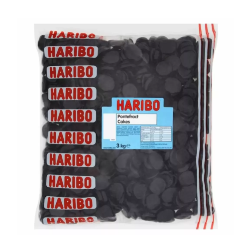 Haribo Pontefract Cakes – Perfect for Liquorice Lovers - 3kg Bulk Bag
