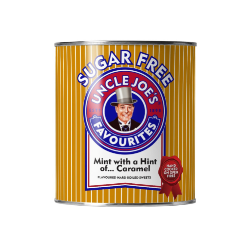 Uncle Joes Sugar Free Mint with a Hint of Caramel 120g Gift Tin