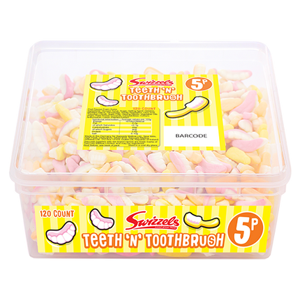 Swizzels Teeth n Toothbrush Tub 120 Count