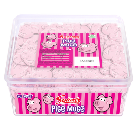 Swizzels Pigs Mugs Tub 120 Count