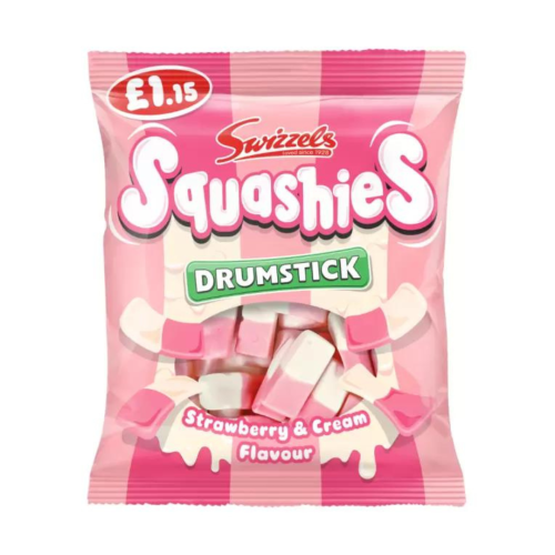 Swizzels Squashies Drumstick Strawberry & Cream Pre Pack PM £1.15 120g x 12pk