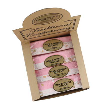 Traditional Confectionery Pink & White Nougat Bars 110g 16pk