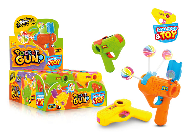 Johny Bee pocket Gun and Lollipop 16pk