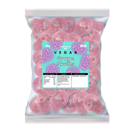 Candycrave Vegan Fizzy Grape Skulls 2kg