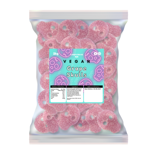 Candycrave Vegan Fizzy Grape Skulls 2kg