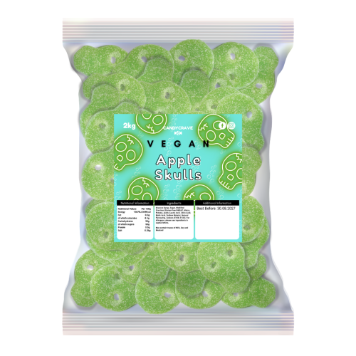 Candycrave Vegan Fizzy Green Apple Skulls 2kg