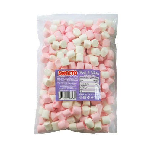 Sweeto Pink and White Circle Marshmallows 1kg