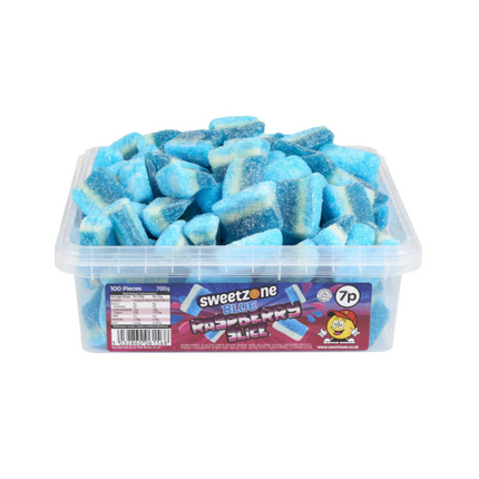 Sweetzone 7p Fizzy Blue Raspberry Slice Tub 705g