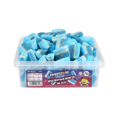 Sweetzone 7p Fizzy Blue Raspberry Slice Tub 705g
