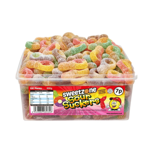 Sweetzone 7p Sour Suckers Tub 800g