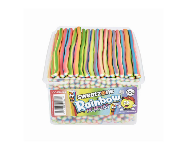 Sweetzone Halal Rainbow Pencils Tub 100X10P
