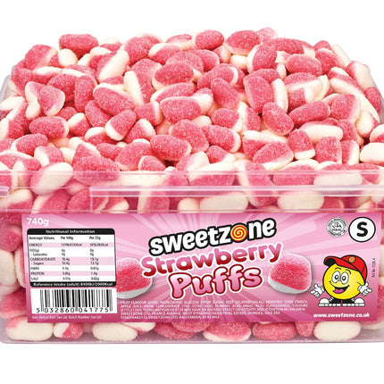 Sweetzone Strawberry Puffs Tub 740g