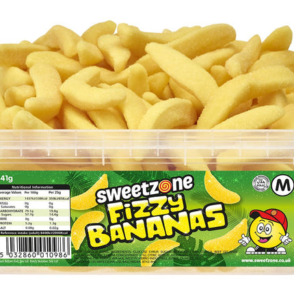 Sweetzone Fizzy Bananas Halal Sweets in Sweet Tub