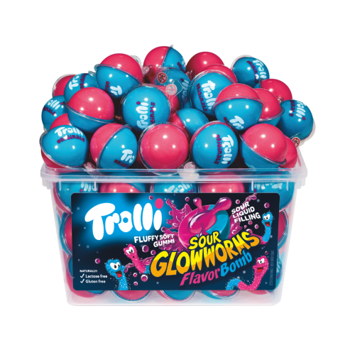 Trolli Sour Glow Worms Flavourbomb 60 Count