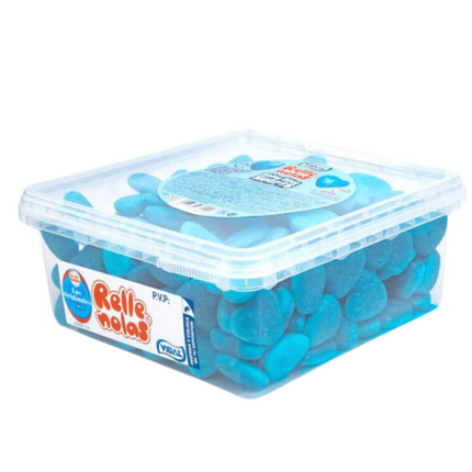 Vidal Jelly Filled Shiny Blue Hearts 150 Count