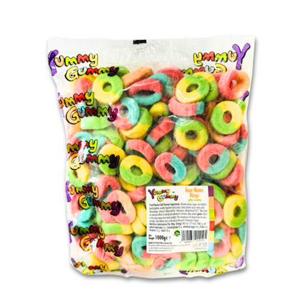 Yummy Gummy Fizzy Neon Rings 1kg